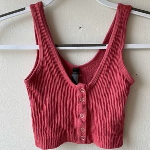 Red snap-front bra top